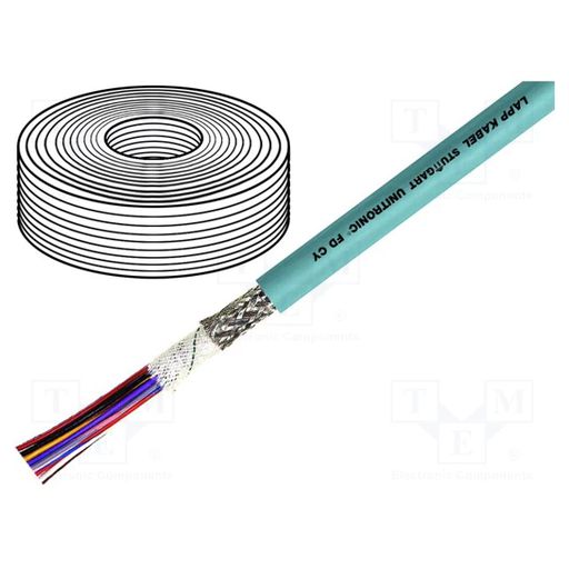 Wire: data transmission; UNITRONIC¨ FD CY; 2x0.25mm2; grey; Cu