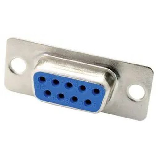 L-COM SD9S D Sub Connector, DB9, Standard, Receptacle, 9 Contacts, DE, Solder Cup